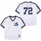 Men's Chicago White Sox #72 Carlton Fisk White Mesh Throwback Jersey