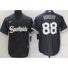 Men's Chicago White Sox #88 Luis Robert Black 2021 City Cool Base Jersey