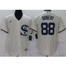 Men's Chicago White Sox #88 Luis Robert Cream Player Name 2021 Field of Dreams Cool Base Jersey