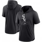 Men's Chicago White Sox Black Lockup Performance Short Sleeved Pullover Hoodie