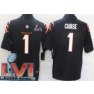 Men's Cincinnati Bengals #1 Ja'Marr Chase Limited Black 2022 Super Bowl LVI Bound Vapor Jersey