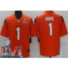 Men's Cincinnati Bengals #1 Ja'Marr Chase Limited Orange 2022 Super Bowl LVI Bound Vapor Jersey