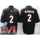 Men's Cincinnati Bengals #2 Evan McPherson Limited Black 2022 Super Bowl LVI Vapor Jersey
