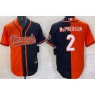 Men's Cincinnati Bengals #2 Evan McPherson Limited Black Orange Split Baseball Jersey