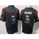 Men's Cincinnati Bengals #5 Tee Higgins Limited Black Fashion FUSE Vapor Jersey
