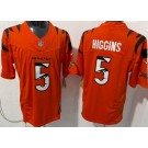 Men's Cincinnati Bengals #5 Tee Higgins Limited Orange Fashion FUSE Vapor Jersey