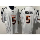 Men's Cincinnati Bengals #5 Tee Higgins Limited White Fashion FUSE Vapor Jersey