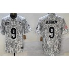 Men's Cincinnati Bengals #9 Joe Burrow Limited Arctic Camo 2024 Salute to Service Jersey