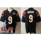 Men's Cincinnati Bengals #9 Joe Burrow Limited Black 2022 Super Bowl LVI Bound Vapor Jersey