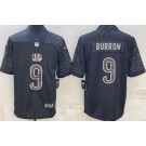 Men's Cincinnati Bengals #9 Joe Burrow Limited Black RFLCTV Jersey