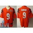 Men's Cincinnati Bengals #9 Joe Burrow Limited Orange 2022 Super Bowl LVI Bound Vapor Jersey