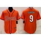 Men's Cincinnati Bengals #9 Joe Burrow Limited Orange Baseball Jersey