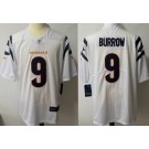 Men's Cincinnati Bengals #9 Joe Burrow Limited White 2021 Vapor Untouchable Jersey