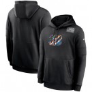 Men's Cincinnati Bengals Black Crucial Catch Sideline Performance Pullover Hoodie