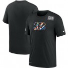 Men's Cincinnati Bengals Black Crucial Catch Sideline Performance T Shirt 406