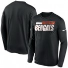 Men's Cincinnati Bengals Black Sideline Impact Legend Performance Long Sleeves T Shirt 641