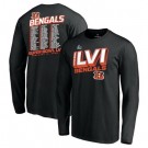 Men's Cincinnati Bengals Black Super Bowl LVI Bound Tilted Roster Long Sleeves T-Shirt