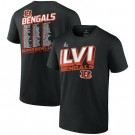 Men's Cincinnati Bengals Black Super Bowl LVI Bound Tilted Roster T-Shirt