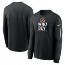 Men's Cincinnati Bengals Black Team Slogan Long Sleeve T Shirt