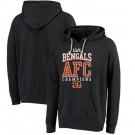 Men's Cincinnati Bengals Black Threads 2021 AFC Champions Get Big Pullover Hoodie
