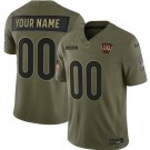 Men's Cincinnati Bengals Custom Limited Green 2025 Salute To Service Jersey