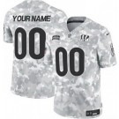 Men's Cincinnati Bengals Customized Limited Arctic Camo 2024 Salute to Service Jersey