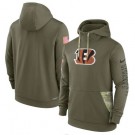 Men's Cincinnati Bengals Olive 2022 Salute to Service Therma Performance Pullover Hoodie