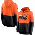 Men's Cincinnati Bengals Orange Black Sideline Impact Lockup Performance Pullover Hoodie