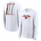 Men's Cincinnati Bengals White 2021 AFC Champions Roster Long Sleeves T-Shirt