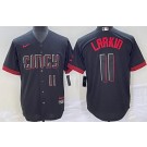 Men's Cincinnati Reds #11 Barry Larkin Black 2023 City Player Number Cool Base Jersey
