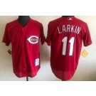 Men's Cincinnati Reds #11 Barry Larkin Red Throwback Jersey
