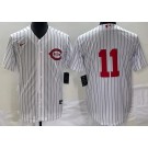 Men's Cincinnati Reds #11 Barry Larkin White 2022 Field of Dreams Cool Base Jersey