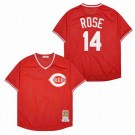 Men's Cincinnati Reds #14 Pete Rose Red 1976 Mesh Throwback Jersey