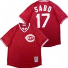 Men's Cincinnati Reds #17 Chris Sabo Red Mesh Throwback Jersey