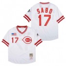 Men's Cincinnati Reds #17 Chris Sabo White 1990 Throwback Jersey