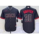Men's Cincinnati Reds #30 Ken Griffey Black 2023 City Cool Base Jersey