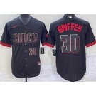 Men's Cincinnati Reds #30 Ken Griffey Black 2023 City Player Number Cool Base Jersey