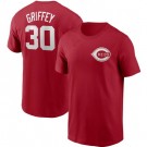 Men's Cincinnati Reds #30 Ken Griffey Red Printed T Shirt 112039