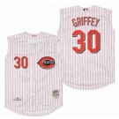 Men's Cincinnati Reds #30 Ken Griffey White 2000 Throwback Sleeveless Jersey