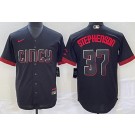Men's Cincinnati Reds #37 Tyler Stephenson Black 2023 City Cool Base Jersey