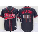 Men's Cincinnati Reds #44 Elly De La Cruz Black Fashion Baseball Jersey