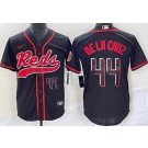 Men's Cincinnati Reds #44 Elly De La Cruz Black Player Number Fashion Baseball Jersey