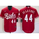 Men's Cincinnati Reds #44 Elly De La Cruz Red Player Number Team Logo Cool Base Jersey