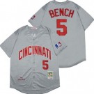 Men's Cincinnati Reds #5 Johnny Bench Gray 1969 Throwback Jersey