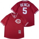 Men's Cincinnati Reds #5 Johnny Bench Red Throwback Jersey