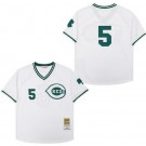 Men's Cincinnati Reds #5 Johnny Bench White Celtic 1976 Throwback Jersey