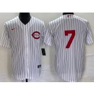 Men's Cincinnati Reds #7 Spencer Steer White 2022 Field of Dreams Cool Base Jersey