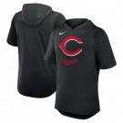 Men's Cincinnati Reds Black Tri Blend Hoodie T Shirt