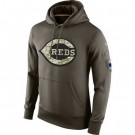 Men's Cincinnati Reds Green Salute To Service Printed Pullover Hoodie