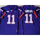 Men's Clemson Tigers #11 Isaiah Simmons Purple College Football Jersey